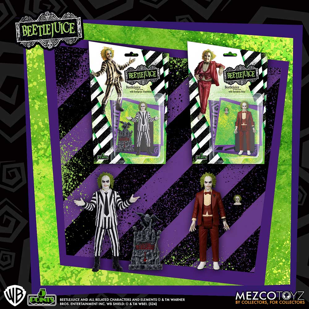 (PRE ORDER) Mezco Toys 5 Points Beetlejuice Action Figures New