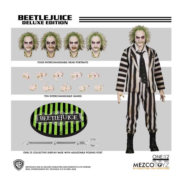 (PRE ORDER) MEZCO Beetlejuice 1:12 Deluxe Edition Beetlejuice Action Figure New