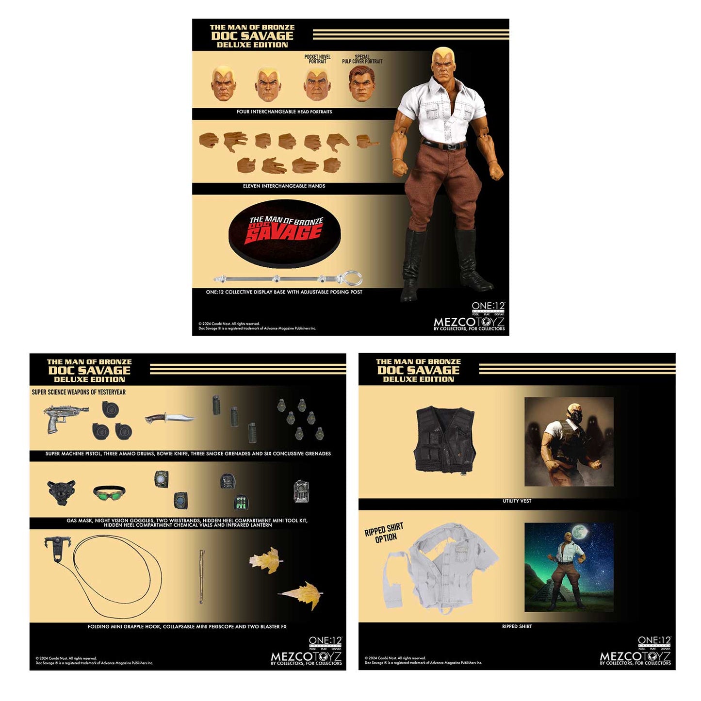 (PRE ORDER) Mezco Doc Savage 1:12 Collective Deluxe Edition Action Figure New
