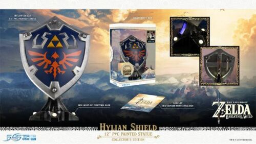 Zelda Breath Of The Wild Hylian Light Up Shield PVC Statue Brand New
