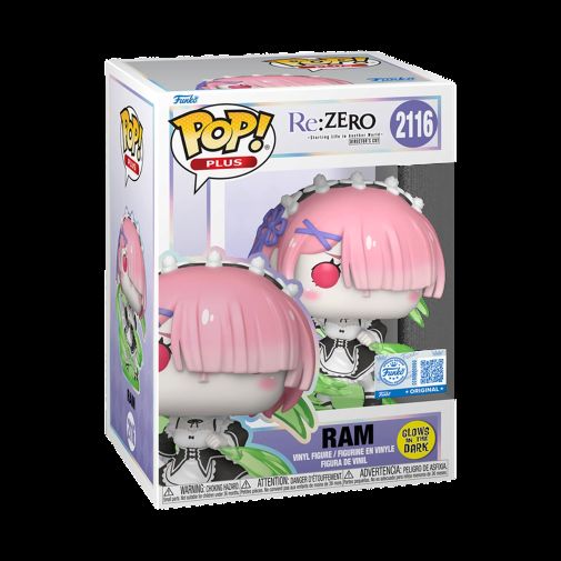 Funko POP Plus Re:Zero Ram Glow In Dark Exclusive Vinyl Figure New