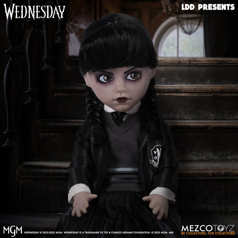 Mezco Toys Wednesday Nevermore Uniform LDD Living Dead Doll Figure New