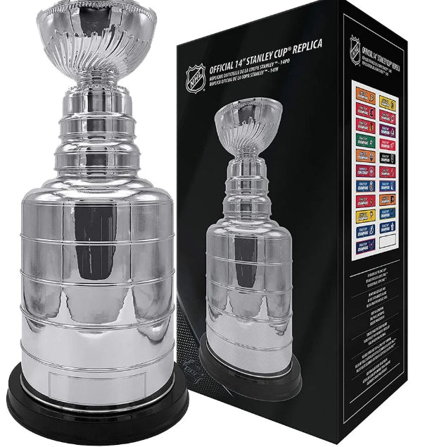 NHL Hockey 14" Replica Stanley Cup With Multi Team Stickers New