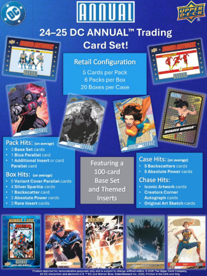2025 Upper Deck DC Annual Trading Cards Blaster Box Factory Sealed
