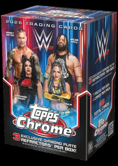 2026 Topps Chrome WWE Wrestling Value Blaster Box Factory Sealed