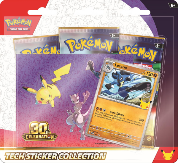 Pokemon TCG 30th Celebration Tech Sticker Collection Lucario Factory Sealed