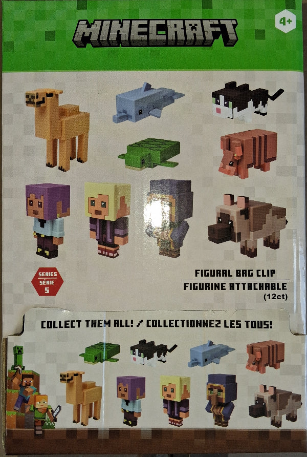 Monogram 3D Foam Bag Clips Minecraft Series 5 Case Of 12 Figures New