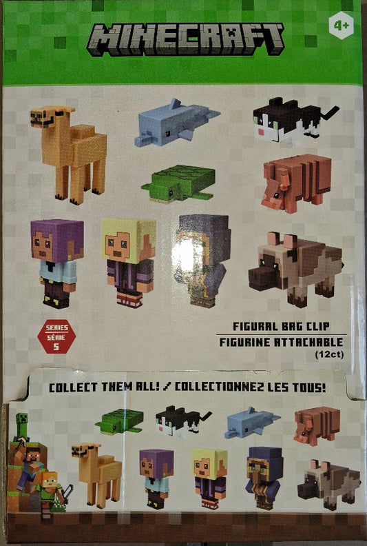 Monogram 3D Foam Bag Clips Minecraft Series 5 Case Of 12 Figures New