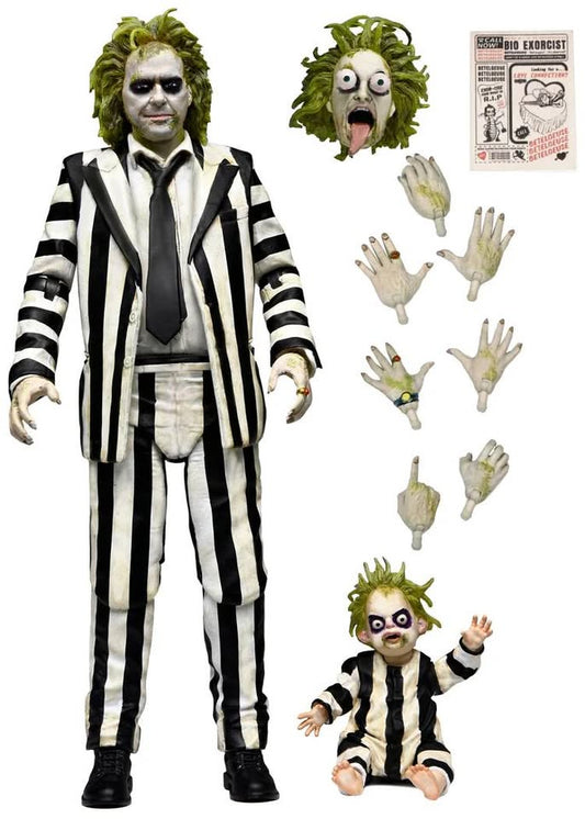 NECA Beetlejuice 2 Ultimate 7" Striped Suit Beetlejuice Action Figure New