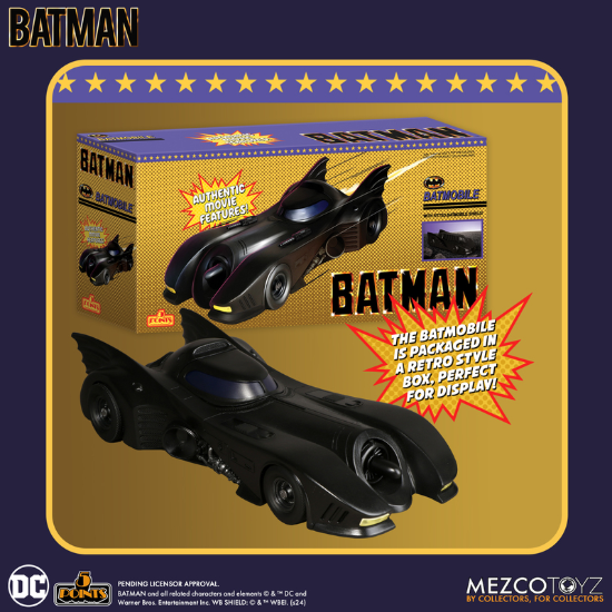 Mezco Toyz Toys 5 Points Batman 1989 Batmobile Car Figure New