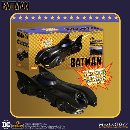 Mezco Toyz Toys 5 Points Batman 1989 Batmobile Car Figure New