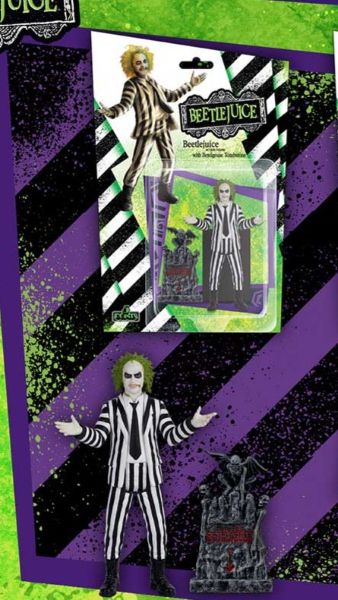 Mezco Toys 5 Points Beetlejuice White Striped Suit Action Figure New