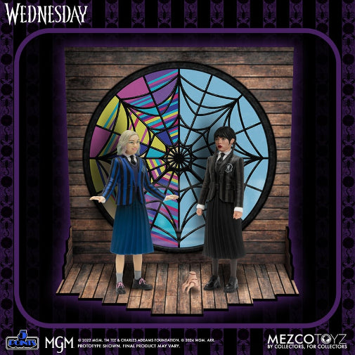 Mezco Toyz 5 Points Wednesday And Enid Box Set Figures New