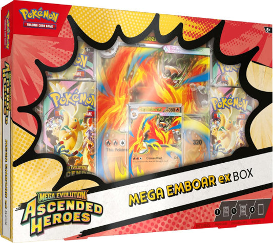 Pokemon TCG Ascended Heroes Emboar Mega Ex Box Factory Sealed