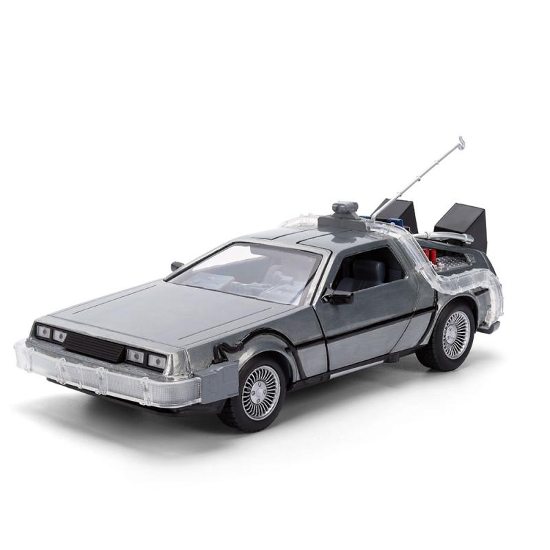 Jada Toys Back to the Future Delorean Silver SDCC Exclusive 1:24 Scale Car New