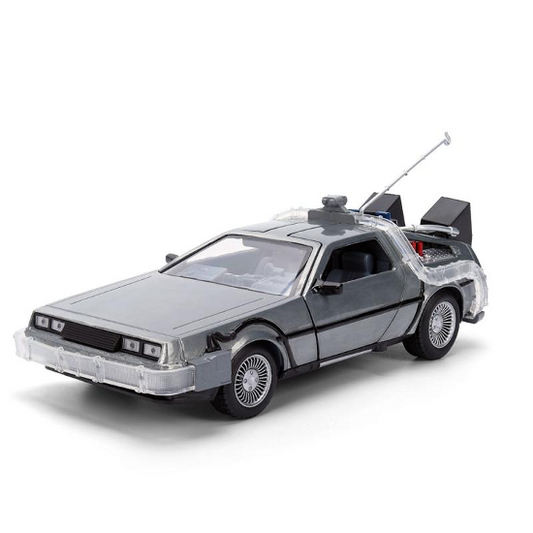 Jada Toys Back to the Future Delorean Silver SDCC Exclusive 1:24 Scale Car New