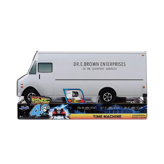 JAda Toys Back to the Future Delorean SDCC Exclusive 1:32 Scale With Truck Box New