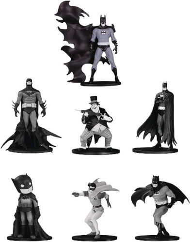 DC Collectibles Batman Black And White PVC Mini Figure 7 Pack Set 4 Brand New