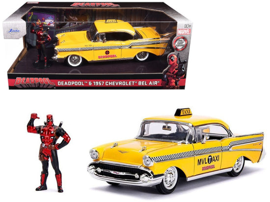 Jada Toys Deadpool & Chevrolet Belair Hardtop 1:24 Scale Figure Set New