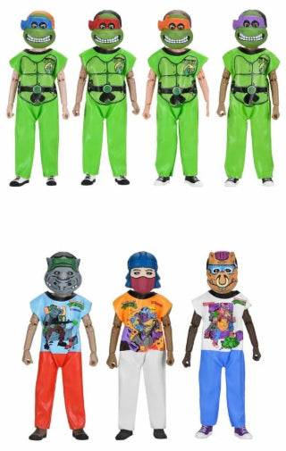 NECA Ben Cooper 1987 TMNT Ninja Turtles Clothed Action Figures Set of 7 Brand New