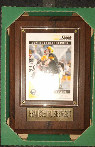NFL Football Plaque Card Pittsburgh Steelers Ben Roethlisberger New