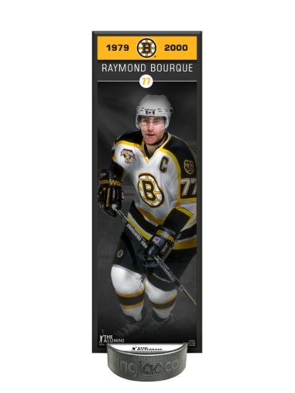 NHL Hockey Deco Plaque & Puck Holder Boston Bruins Ray Bourque New