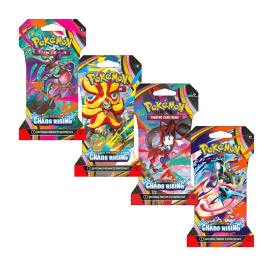 Pokemon TCG Mega Evolution Chaos Rising Blister Packs Lot Of 4 Factory Sealed