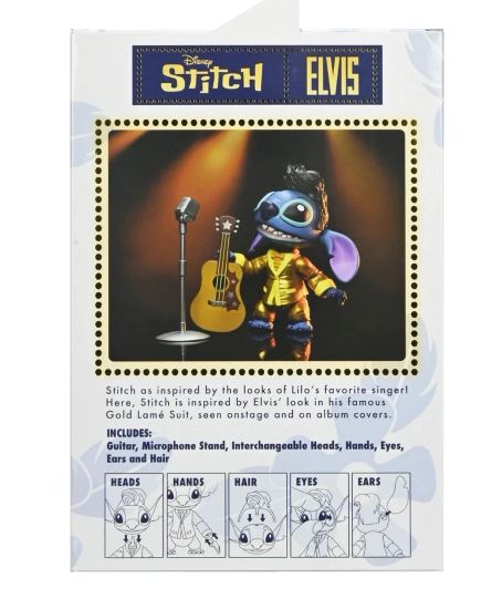 NECA Disney Ultimate Gold Elvis Stitch Action Figure New