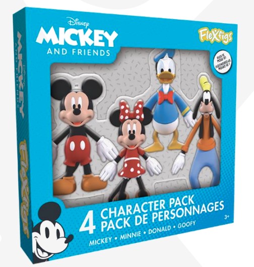 FlexFigs Disney Mickey Mouse And Friends 4 Pack Bendable Figures New