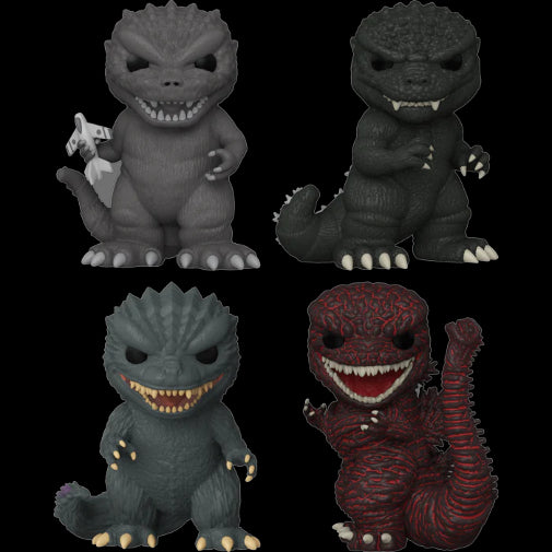 Funko POP Movies Godzilla 70th Anniversary Set Of 4 Vinyl Action Figures New