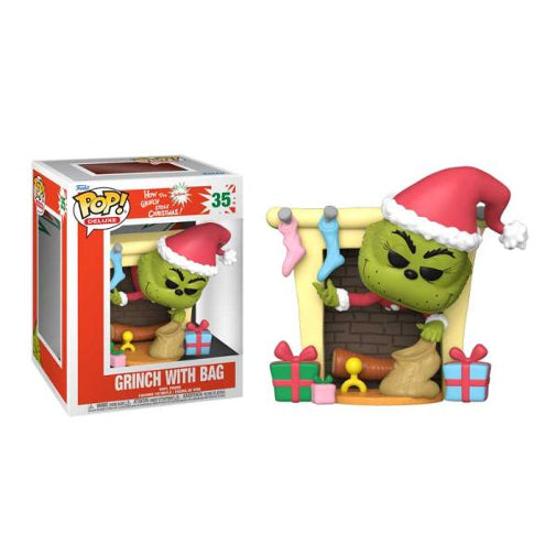 Funko POP Holiday Movies Deluxe The Grinch With Bag Vinyl Figure New