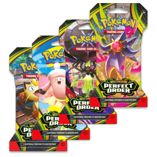 Pokemon TCG Mega Evolution Perfect Order Sleeved Blister Packs LOT OF 4 New