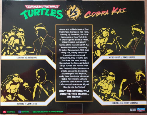 TMNT Ninja Turtles Cobra Kai Michelangelo Vs Danny LaRusso 2 Pack Action Figures