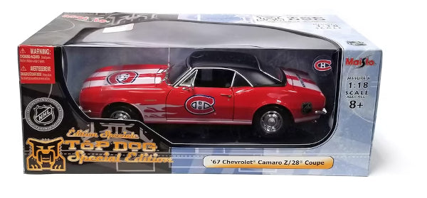 NHL Hockey Montreal Canadiens 1:18 Diecast '67 Chevy Camaro Car Brand New