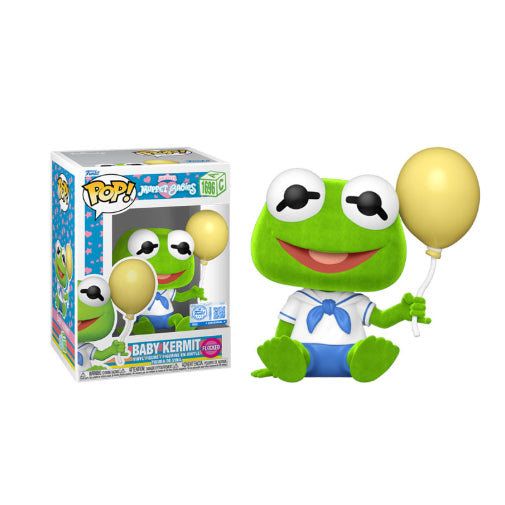 Funko POP Disney Muppets Baby Kermit Flocked Exclusive Vinyl Figure New