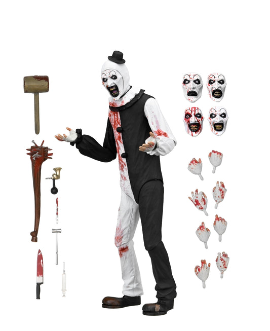 (PRE ORDER) NECA Terrifier 2 Art The Clown Ultimate Blood Splattered Action Figure New