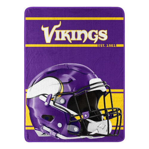 NFL Football Minnesota Vikings 50 x 60 Micro Raschel Blanket Throw Brand New