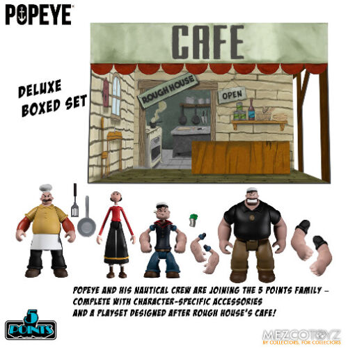 Mezco Toyz 5 Points Popeye Deluxe Box Set Action Figures Brand New
