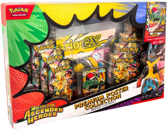 Pokemon TCG Ascended Heroes Premium Collection Poster Box Mega Lucario New