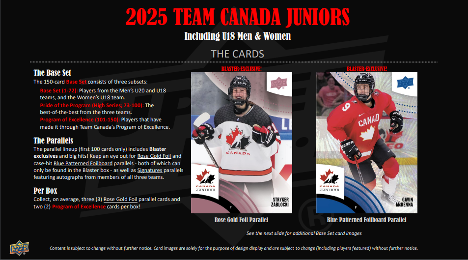 2025 Upper Deck Hockey Team Canada Juniors Blaster Box Factory Sealed