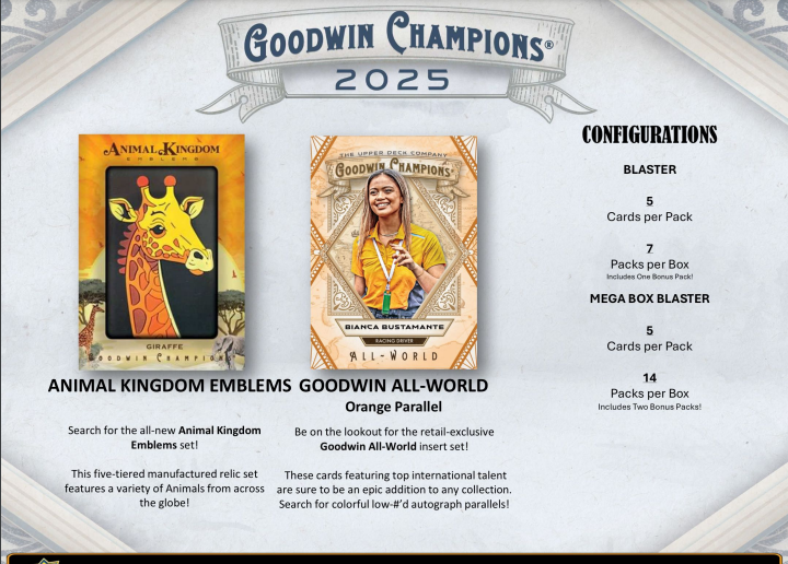 (PRE ORDER) 2025 Upper Deck Goodwin Champions Blaster Box Factory Sealed