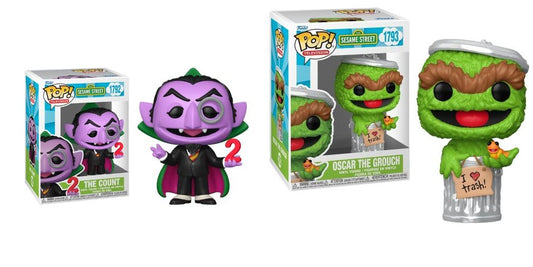 Funko POP TV Sesame Street Oscar The Grouch And The Count Vinyl Figures New