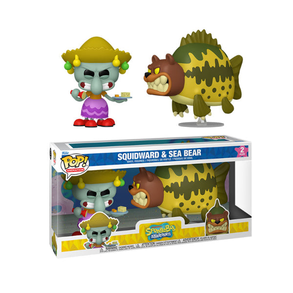 Funko POP TV Spongebob Squarepants Squidward & Sea Bear 2 Pk Vinyl Figure New