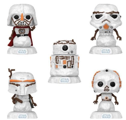 Funko POP Holiday Movies Star Wars Set Of 5 Snowman Vinyl Action Figures New