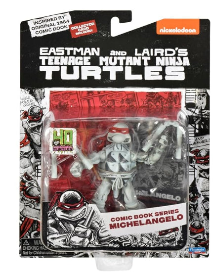 Playmates TMNT Ninja Turtles Black And White Comic Series Michelangelo Figure