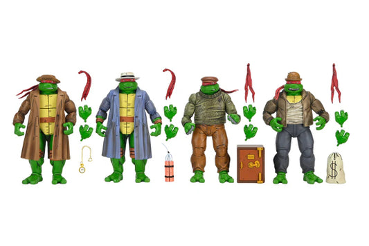 NECA TMNT Ninja Turtles Mirage Comics Gangster Turtles 4 Pack Figures New