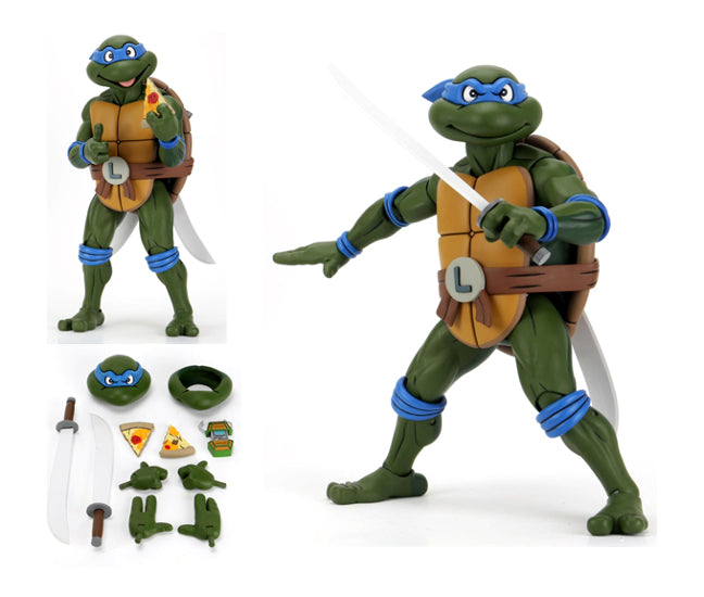 NECA TMNT Ninja Turtles Cartoon 1/4 Scale 18 Inch Leonardo Action Figure New