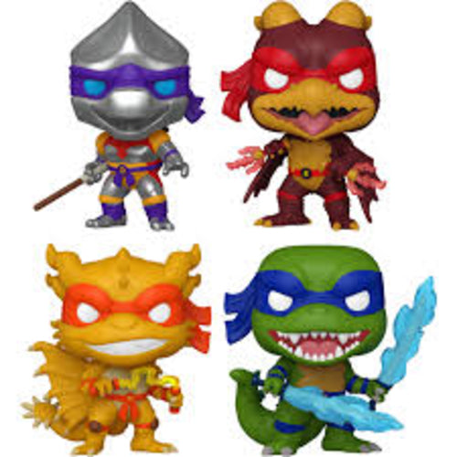 Funko POP TMNT X Godzilla Set Of 4 Ninja Turtles Vinyl Figures New