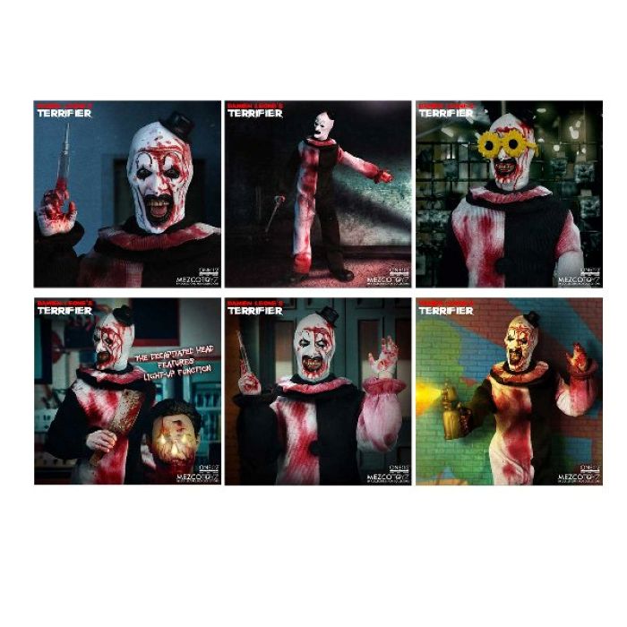 Mezco Toys Terrifier Deluxe Edition Art The Clown 1:12 Collective Action Figure New