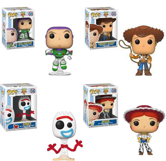 Funko POP Movies Toy Story 4 Lot Of 4 Buzz Woody Jessie Forky Vinyl Figures New
